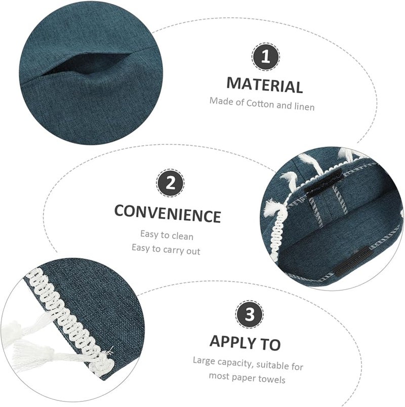 2 قطعة غطاء صندوق المناديل اللطيف حاوية تخزين محمولة للمنزل والمكتب - Image 5